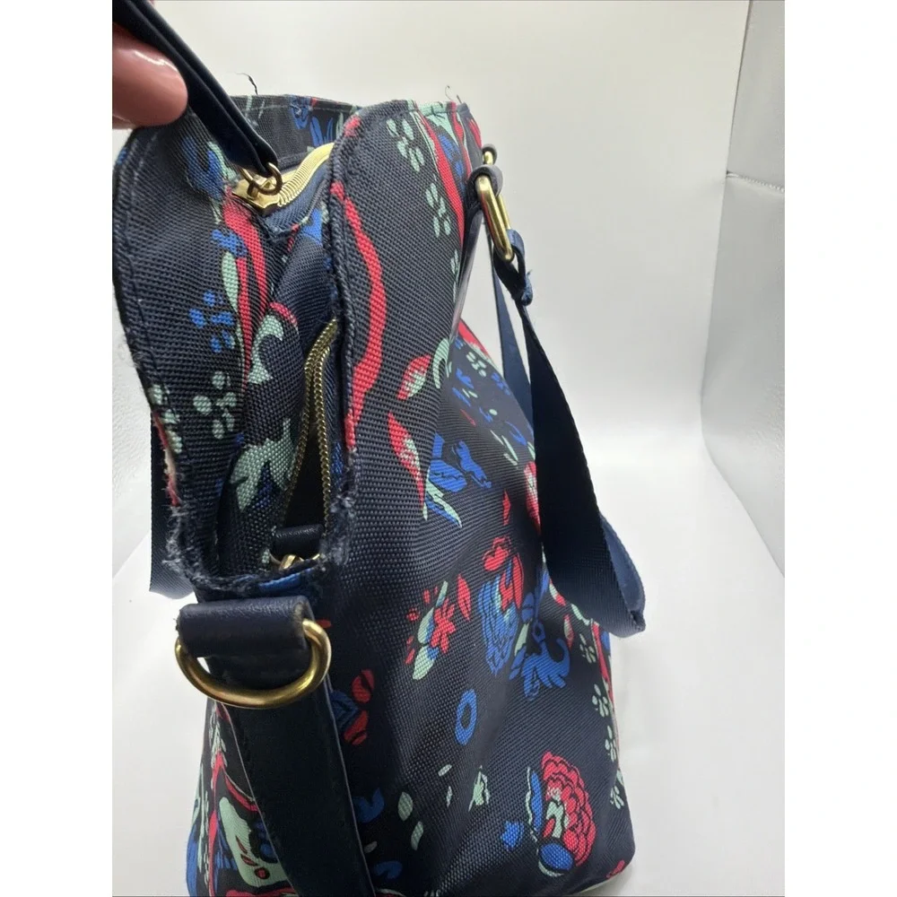 Dabney Lee Paisley Floral Insulated‎ Lunch Bag Navy Travel Tote